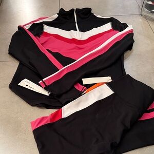 Aqua workout top and leggings